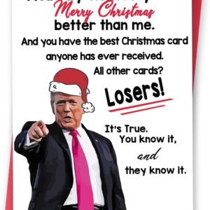 Funny Christmas Card for Wife Husband, Humor Christmas Gifts for Women Men, Happy Xmas Holiday Card for Mom Dad