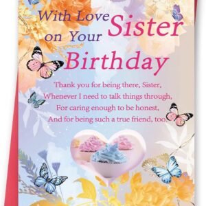 Happy Birthday Card for Sister, Sister Birthday Card Gifts from Brother, Gifts Ideas for Women Her
