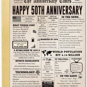 Jumbo 50th Anniversary Card for Women Men, Funny 50th Wedding Anniversary Decorations for Mom Dad, Romantic 50 Year Anniversary Card Gift for Wife Husband, Golden Wedding Gift
