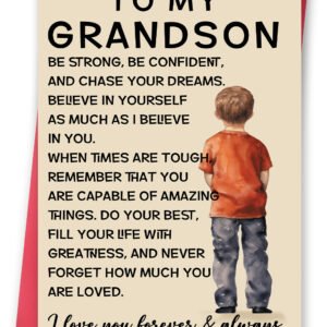 Grandson Birthday Card Adult, Happy Birthday Card Gifts for Grandson from Grandpa Grandma Grandparents