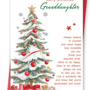 Funny Christmas Card for Granddaughter, Happy Christmas Card Gift from Grandpa Grandma, Xmas Cards Granddaughter