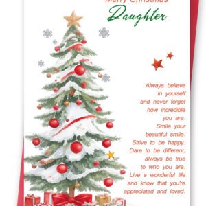 Lovely Christmas Card Gift for Daughter, Daughter Christmas Card, Romantic Xmas Gift from Dad Mom