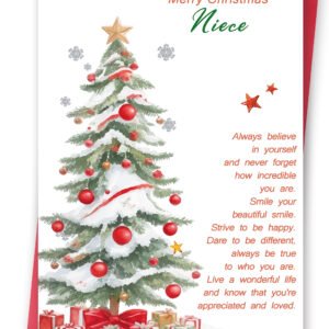 Funny Christmas Card for Niece, Sweet Xams Gift from Aunt Uncle, Merry Christmas Card Niece
