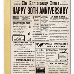 Big 30th Anniversary Cards for Women Men, Sweet 30 Year Anniversary Card for Husband Wife, Unique Pearl Wedding Gifts for Parents