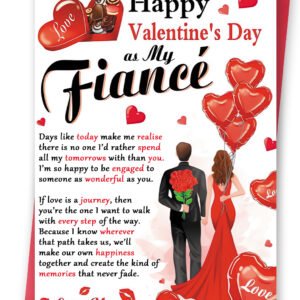 Funny Valentines Day Cards for Fiance, Romantic Valentines Day Gifts from Fiancee, Men Valentines Day Gifts for Fiance