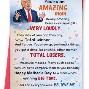 FANCYLUCKY Funny Mothers Day Card for Mom from Daughter Son Kids, Mother's Day Card Gift for Wife from Husband, Mothers Day Card for Women Her