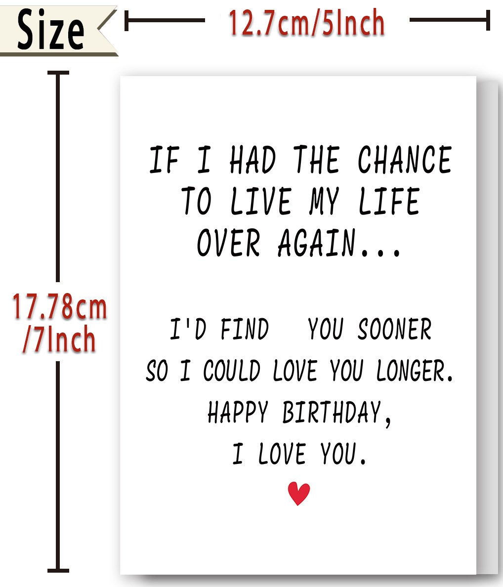 FANCYLUCKY Happy Birthday Card for Women Men Him Her, Romantic Birthday Cards Gifts for Husband Wife Boyfriend Girlfriend, Love Card - Image 2