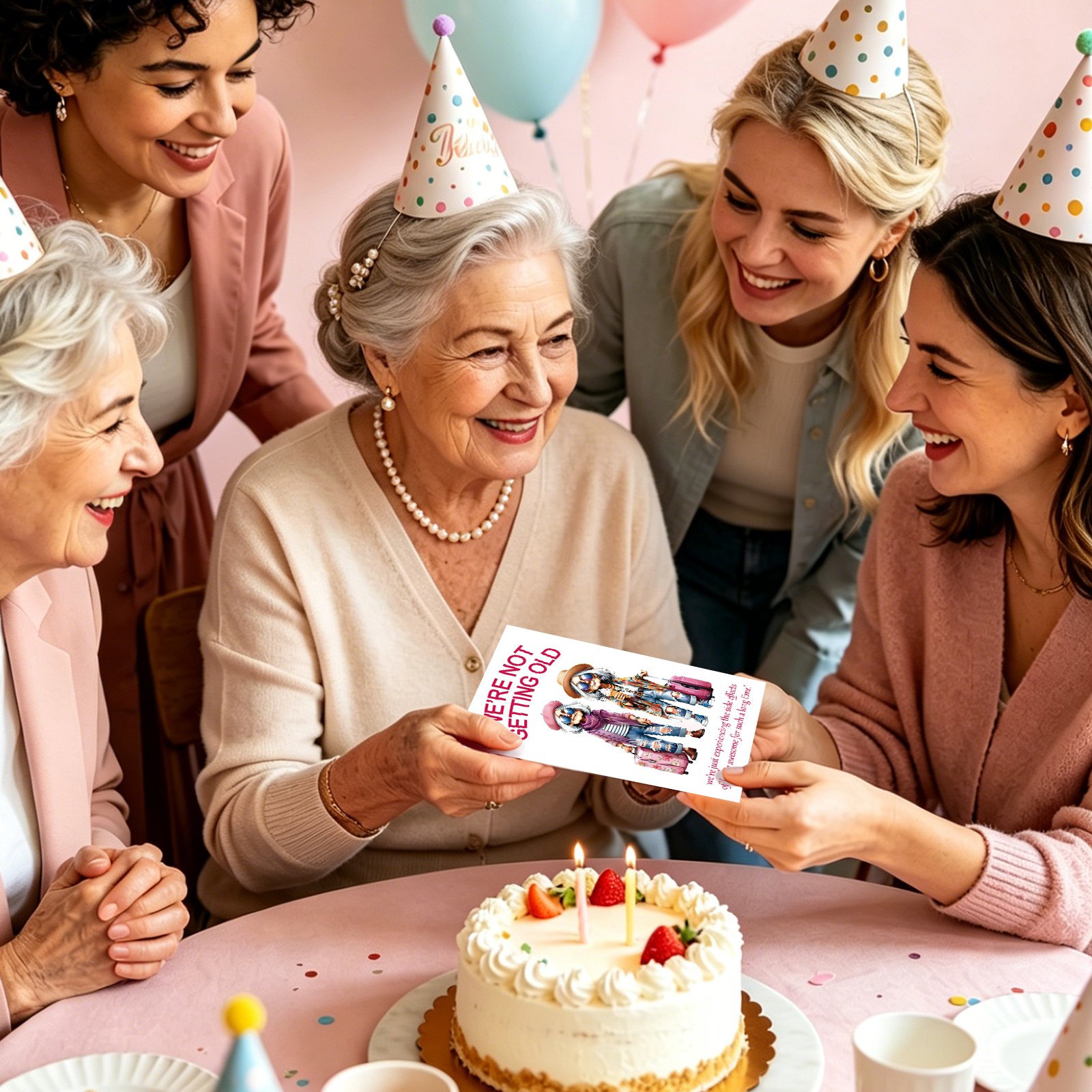 FANCYLUCKY Funny Birthday Card for Women Her, Aging Humor Birthday Gifts for Friend BFF Sister Coworker, Printed Message Inside with Envelope - Image 6