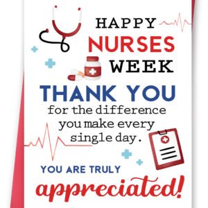 FANCYLUCKY Nurses Week Thank You Card, Nurses Appreciation Gifts for Healthcare Medical Staff, Thank You Gifts for International Nurses Day