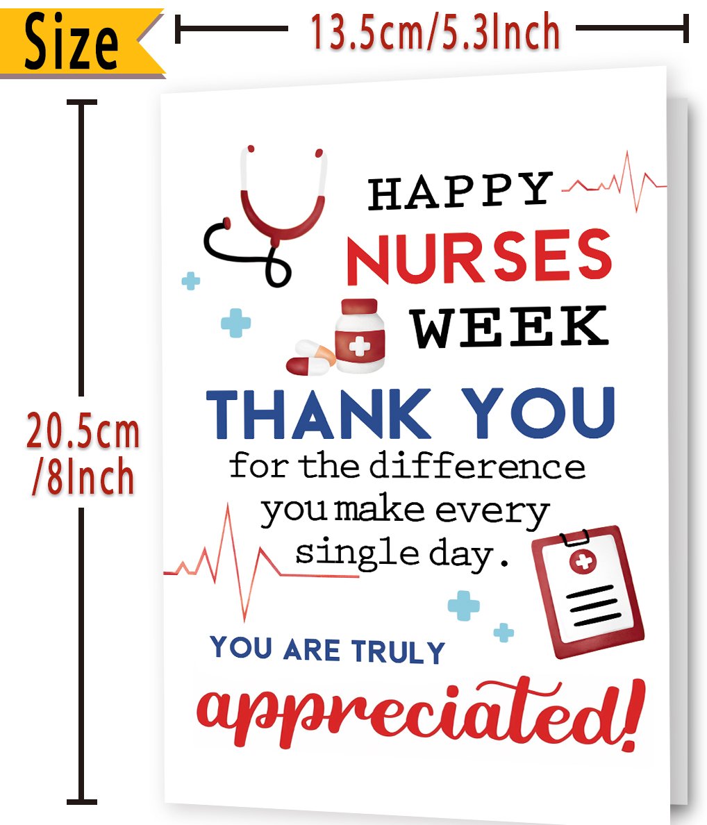 FANCYLUCKY Nurses Week Thank You Card, Nurses Appreciation Gifts for Healthcare Medical Staff, Thank You Gifts for International Nurses Day - Image 2