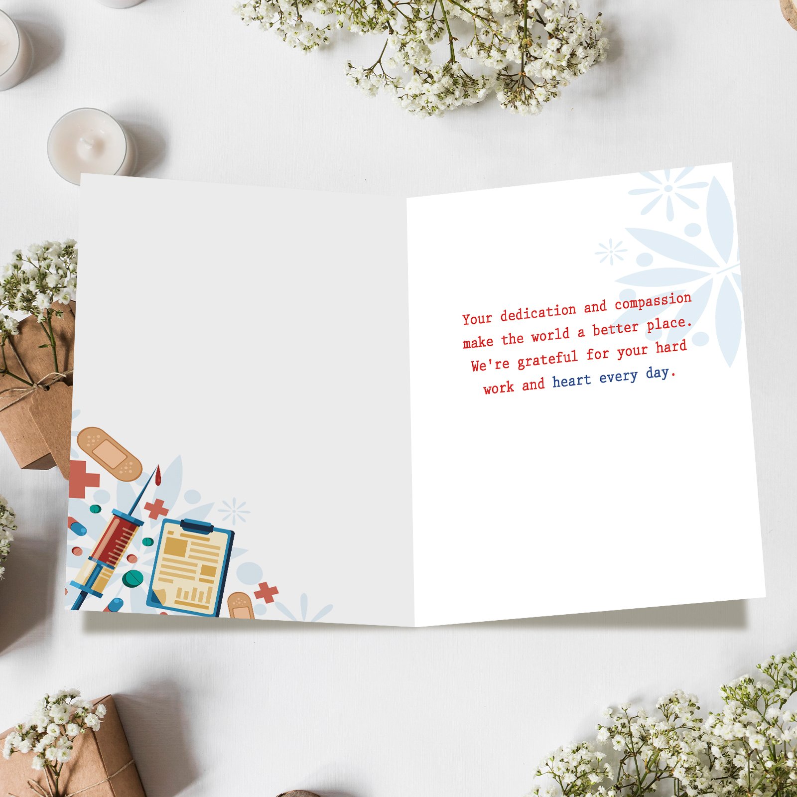 FANCYLUCKY Nurses Week Thank You Card, Nurses Appreciation Gifts for Healthcare Medical Staff, Thank You Gifts for International Nurses Day - Image 3