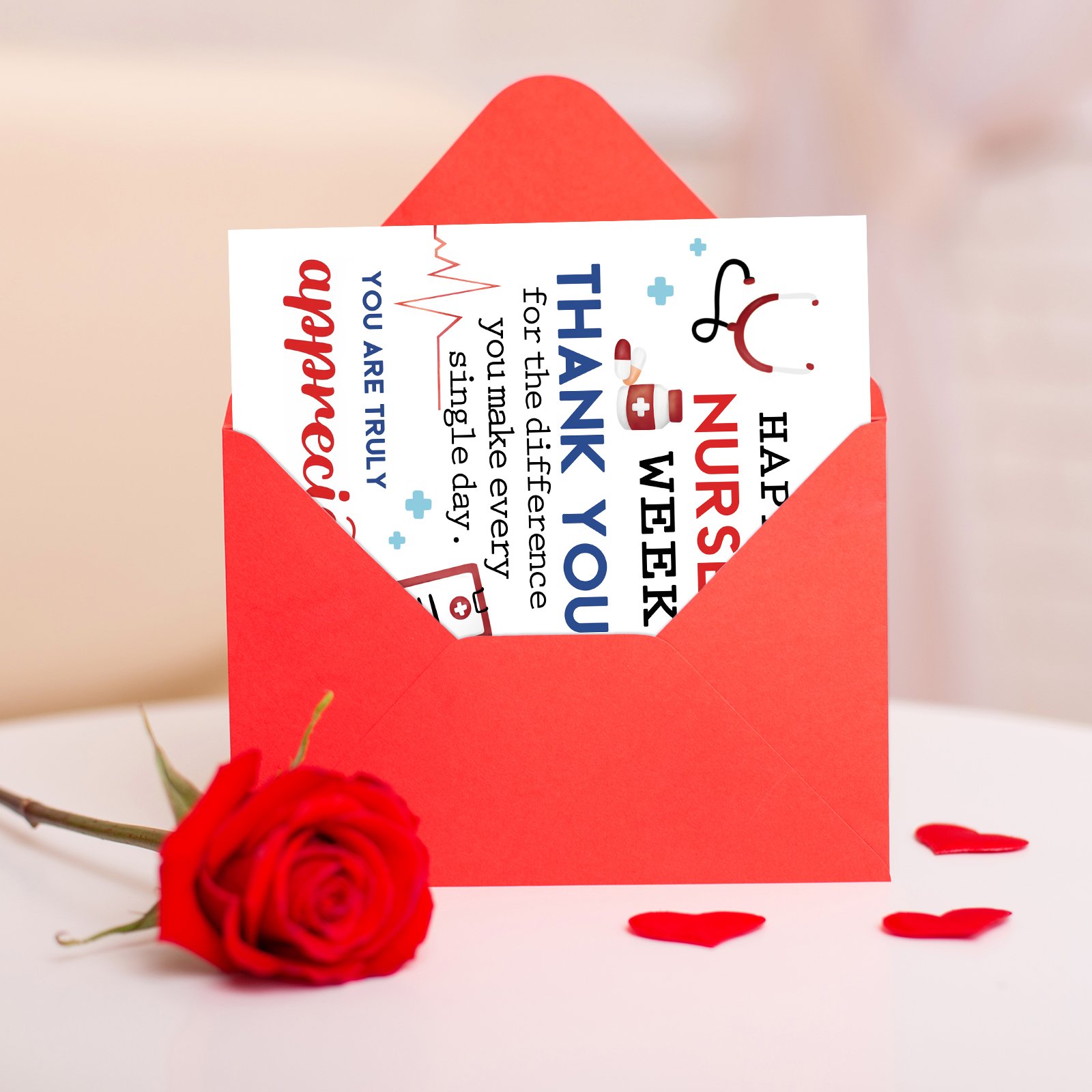 FANCYLUCKY Nurses Week Thank You Card, Nurses Appreciation Gifts for Healthcare Medical Staff, Thank You Gifts for International Nurses Day - Image 4