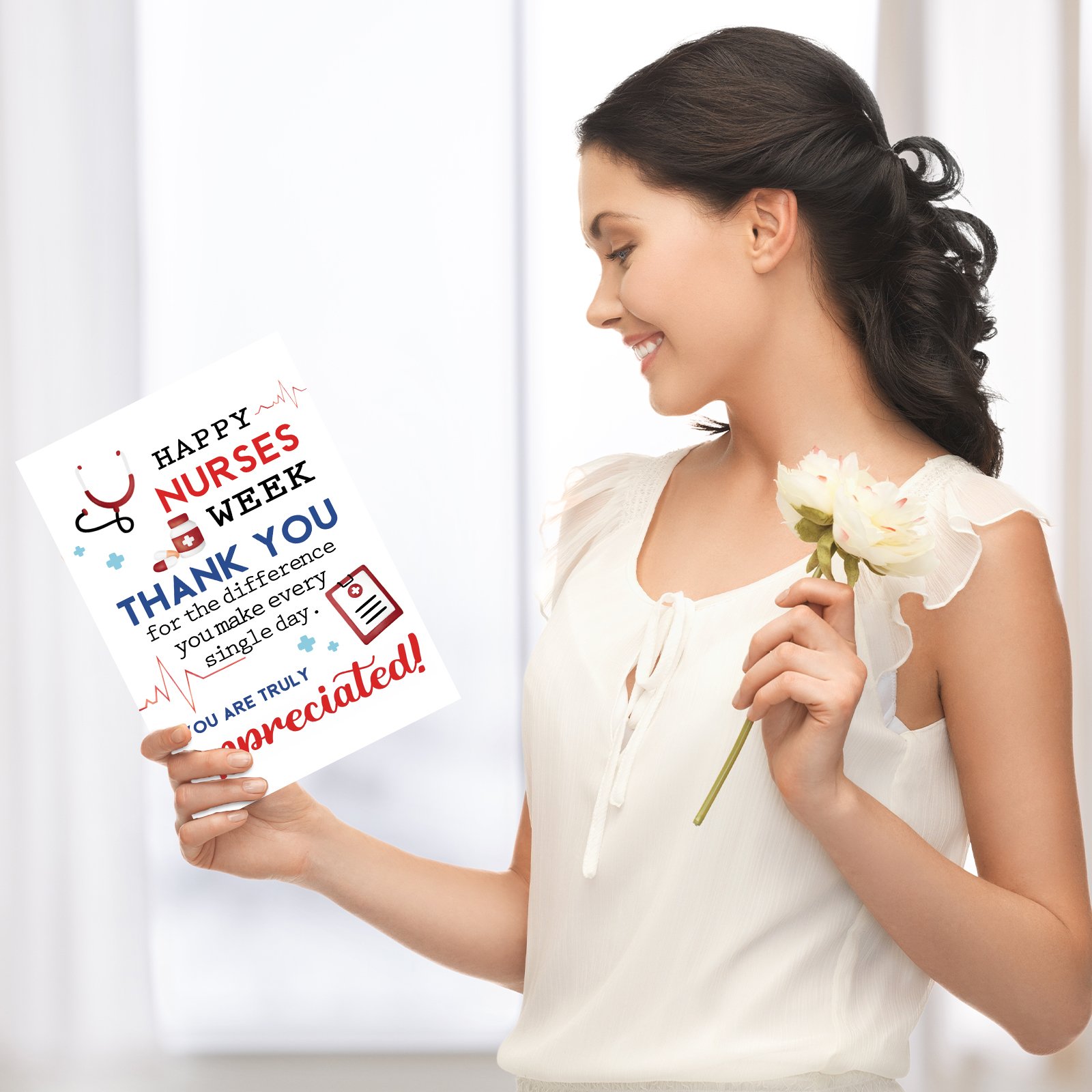 FANCYLUCKY Nurses Week Thank You Card, Nurses Appreciation Gifts for Healthcare Medical Staff, Thank You Gifts for International Nurses Day - Image 6