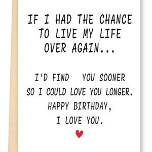 FANCYLUCKY Happy Birthday Card for Women Men Him Her, Romantic Birthday Cards Gifts for Husband Wife Boyfriend Girlfriend, Love Card