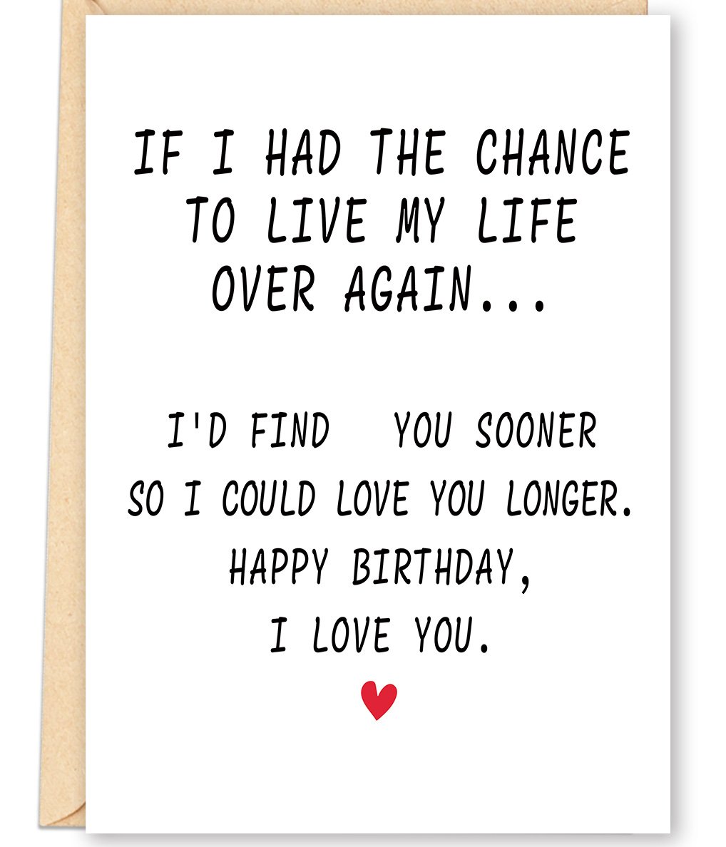 FANCYLUCKY Happy Birthday Card for Women Men Him Her, Romantic Birthday Cards Gifts for Husband Wife Boyfriend Girlfriend, Love Card