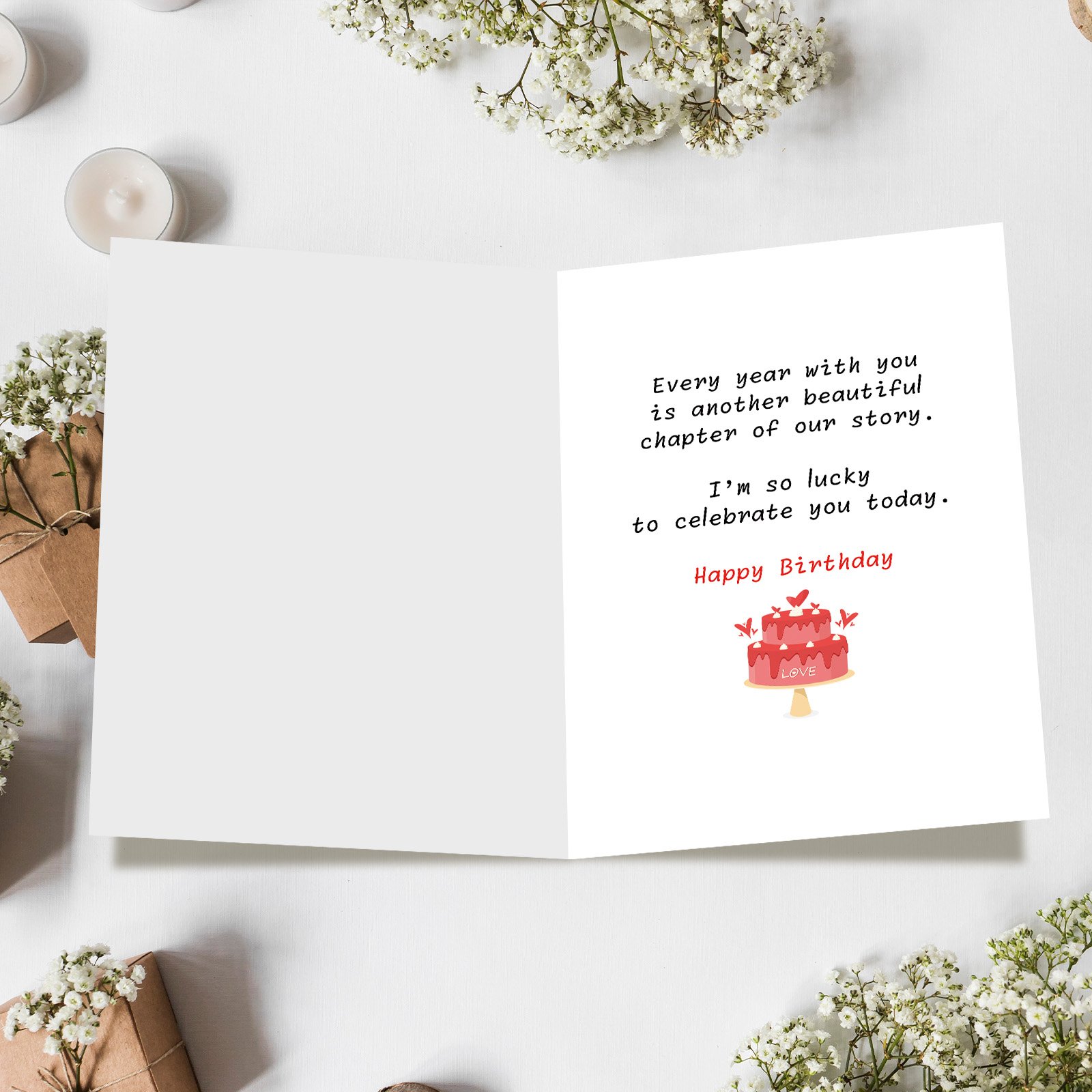 FANCYLUCKY Happy Birthday Card for Women Men Him Her, Romantic Birthday Cards Gifts for Husband Wife Boyfriend Girlfriend, Love Card - Image 3