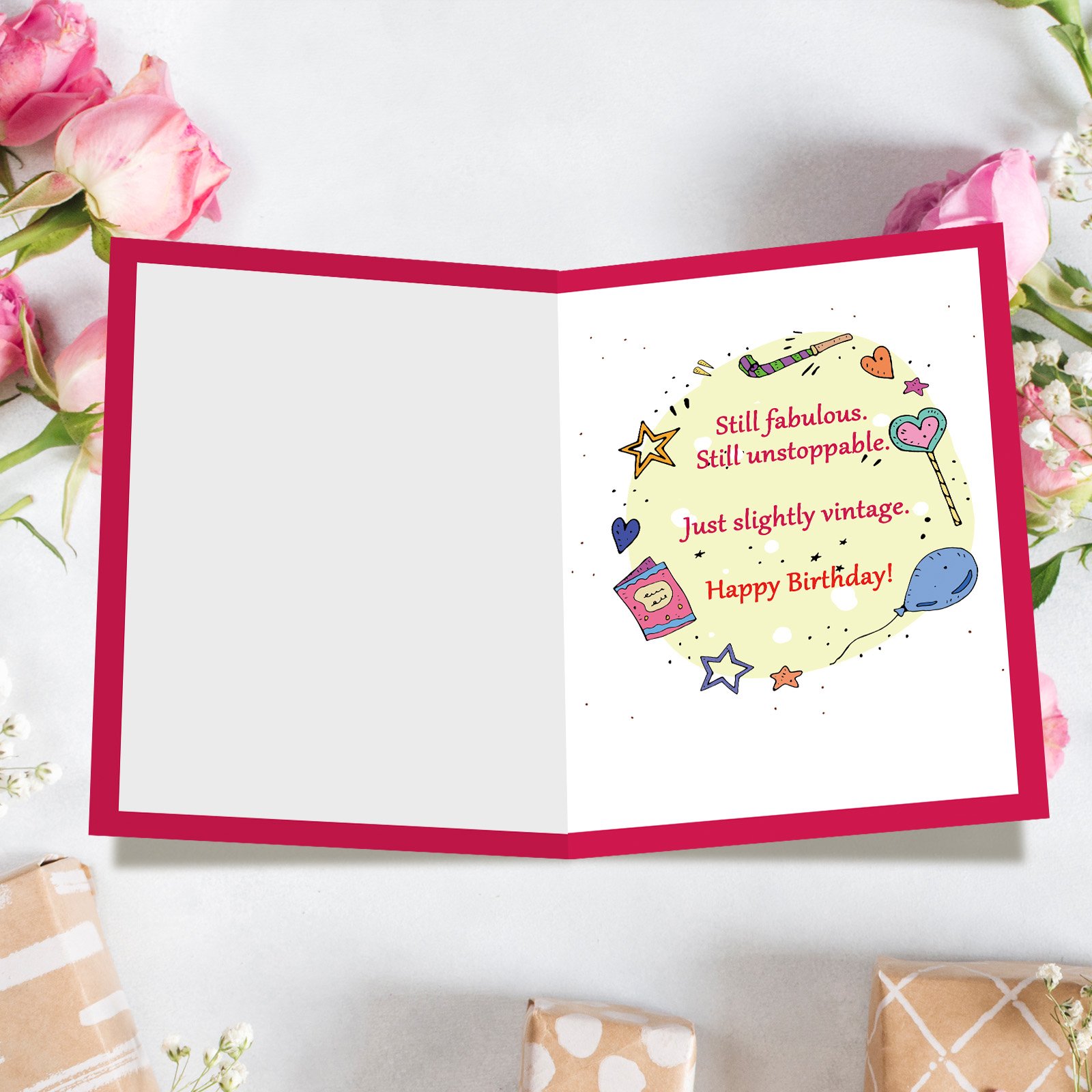 FANCYLUCKY Funny Birthday Card for Women Her, Aging Humor Birthday Gifts for Friend BFF Sister Coworker, Printed Message Inside with Envelope - Image 3
