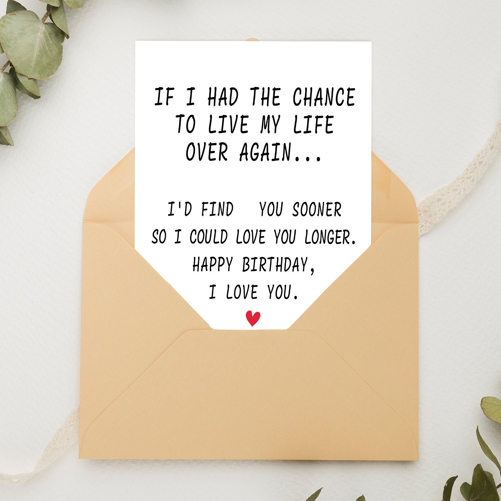 FANCYLUCKY Happy Birthday Card for Women Men Him Her, Romantic Birthday Cards Gifts for Husband Wife Boyfriend Girlfriend, Love Card - Image 4