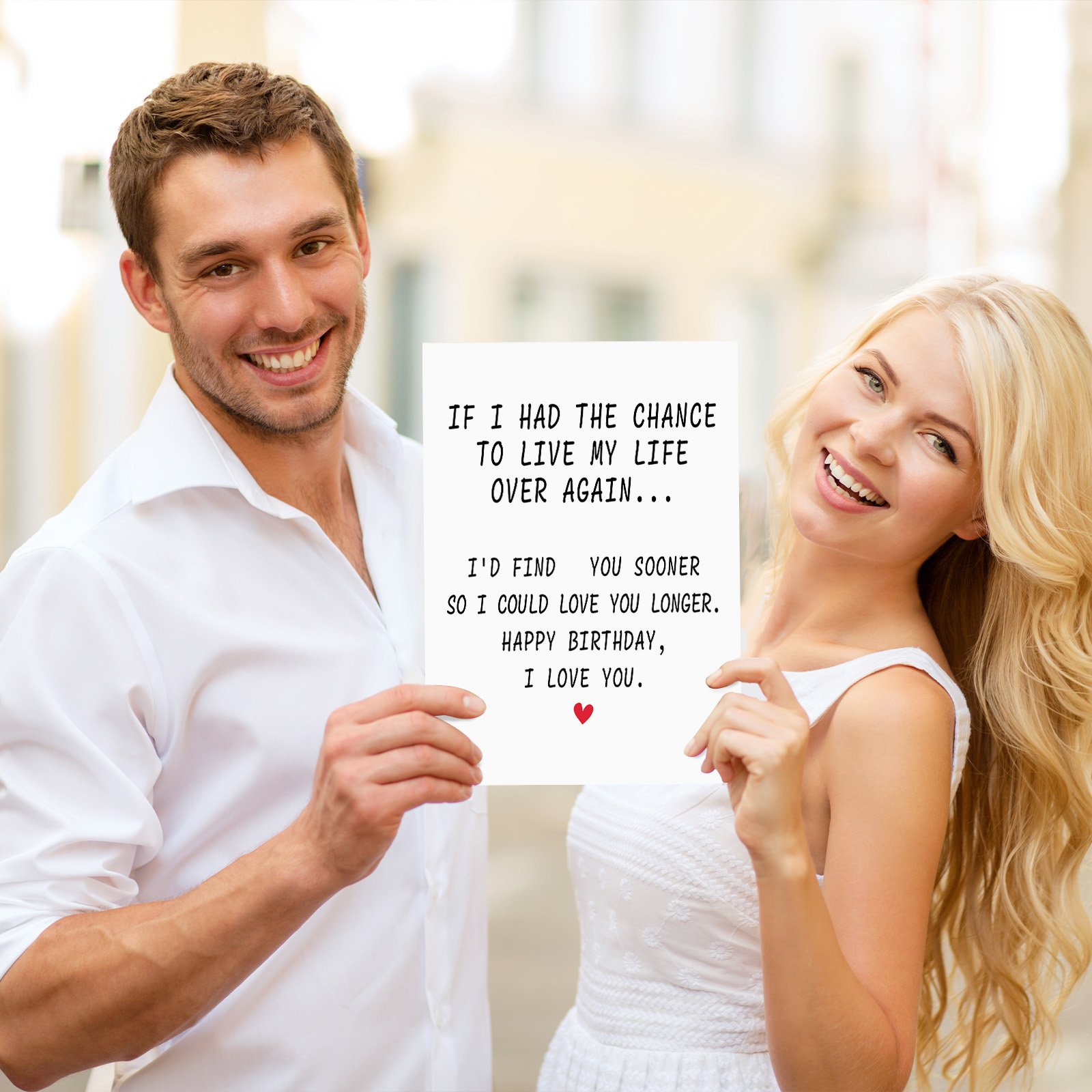 FANCYLUCKY Happy Birthday Card for Women Men Him Her, Romantic Birthday Cards Gifts for Husband Wife Boyfriend Girlfriend, Love Card - Image 6