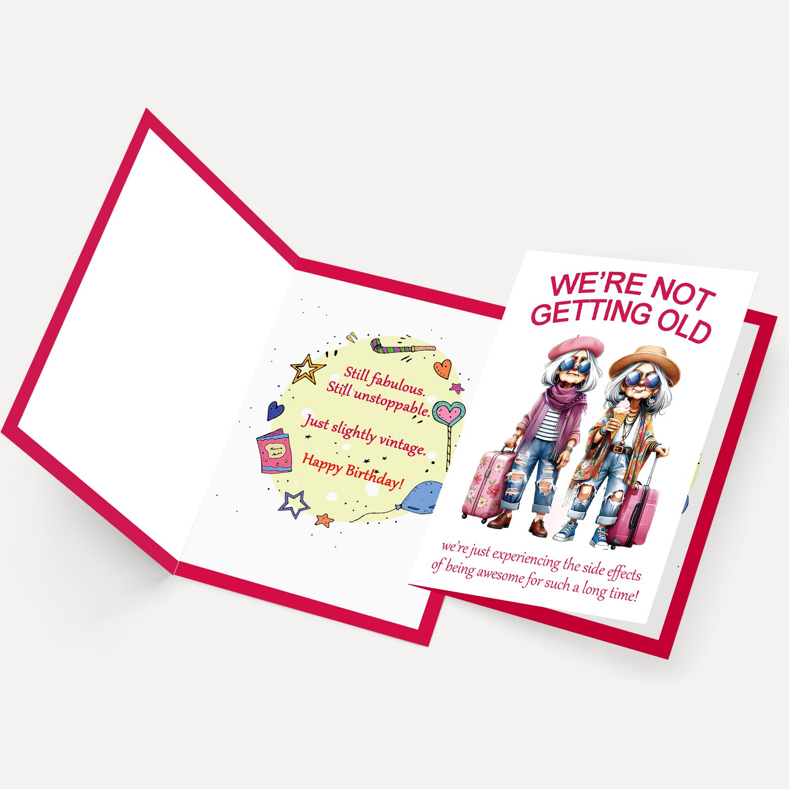 FANCYLUCKY Funny Birthday Card for Women Her, Aging Humor Birthday Gifts for Friend BFF Sister Coworker, Printed Message Inside with Envelope - Image 7