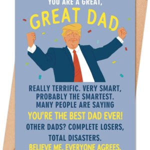 Funny Father's Day Card Gift for Dad from Daughter Son Kids, Hilarious Dad Card with Printed Message Inside, Unique Fathers Day Gift Idea for Celebration