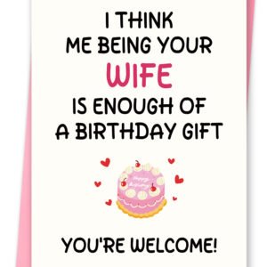 FANCYLUCKY Funny Birthday Card Gifts for Husband from Wife, Humorous Marriage Birthday Decorations for Men Him, Cute Husband Card for Family Celebration, Double Sided