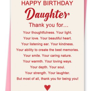 Funny Birthday Card for Daughter Adult, Emotional Daughter Birthday Card Gifts from Mom Dad Parents, Happy Birthday Daughter Card with Heartfelt Inside Message